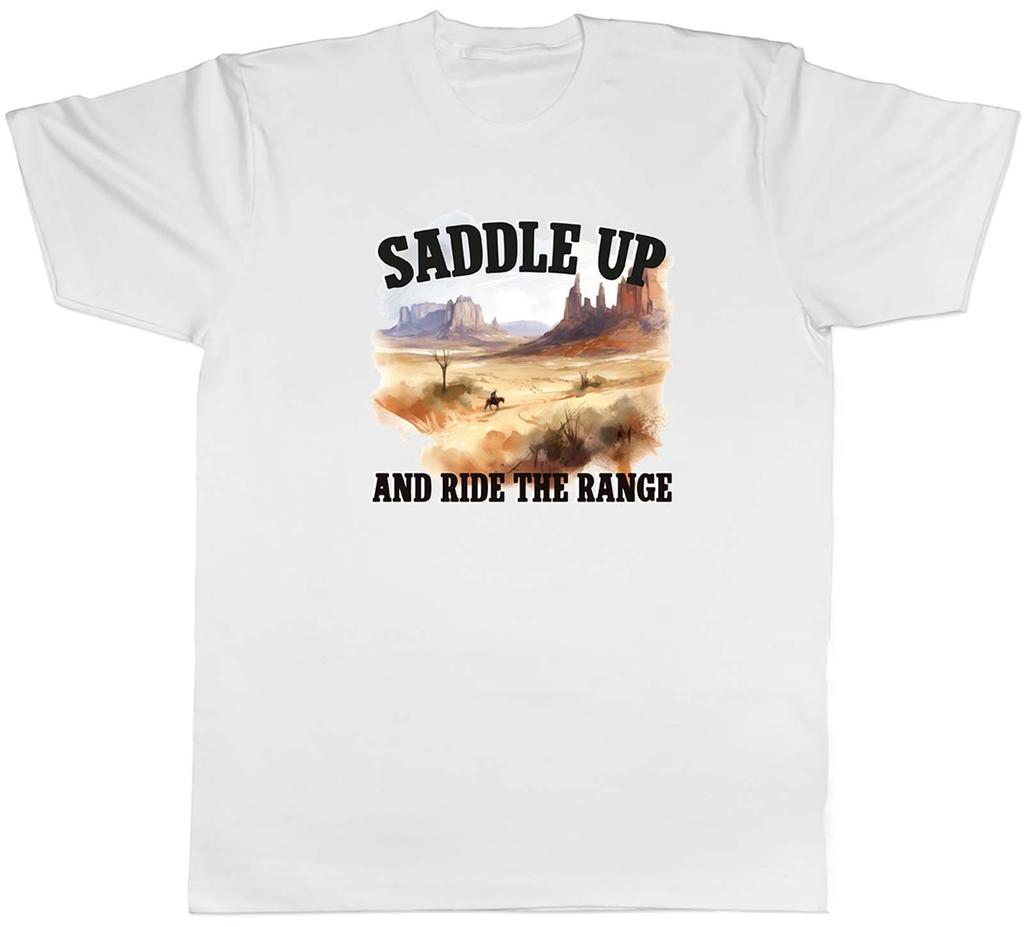 Horse Riding Cowboy Unisexs TShirt Saddle Up Ride the Range Tee Gift