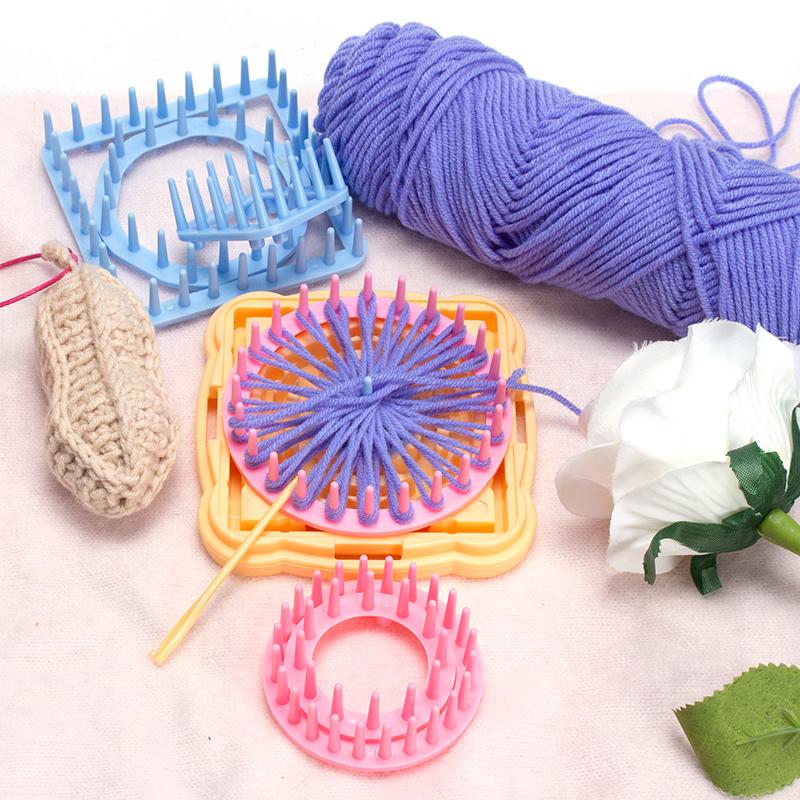 1set mixed Random color flower knitted loom set, DIY crochet & weaving plastic knitter tools, can hand make beautiful flowers