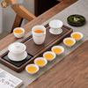 Gold Inlaid Jade White Porcelain Tea Set