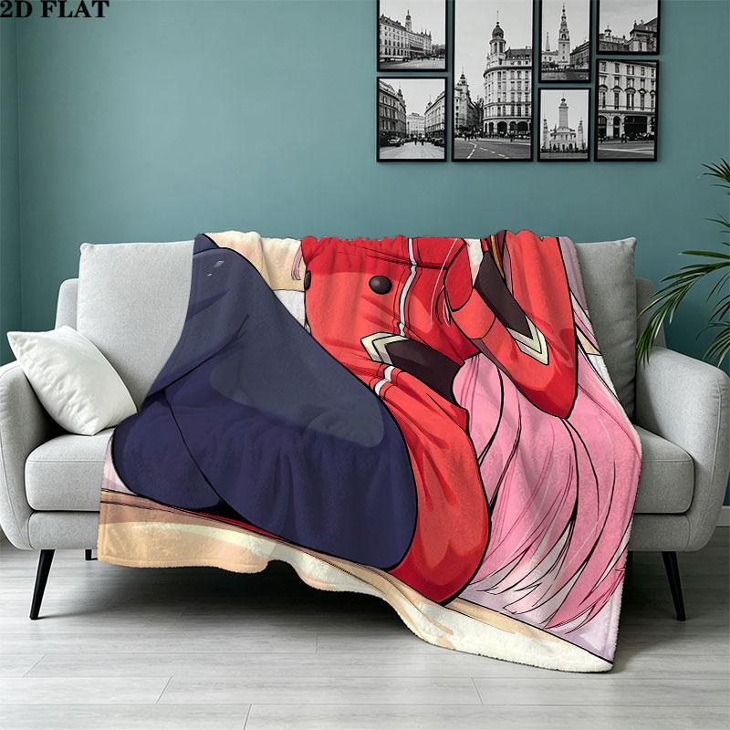 1 Stück Franxx Zero Two Gemustert Flanell Decke Geeignet für Alle Jahreszeiten Für Heimdekoration Wärme Und Komfort Geschenke Feiertagsgeschenk