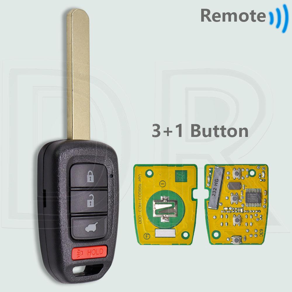 DR HLIK6-1T 313.8MHz HLIK6-1TA 433.9MHz ID47 PCF7961X Car Remote Key For Honda Civic Accord City CR-V Jazz XR-V Vezel HR-V FRV