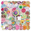 50pcs Waterproof Cartoon Lollipop Graffiti Stickers for Kids DIY Skateboards & Luggage