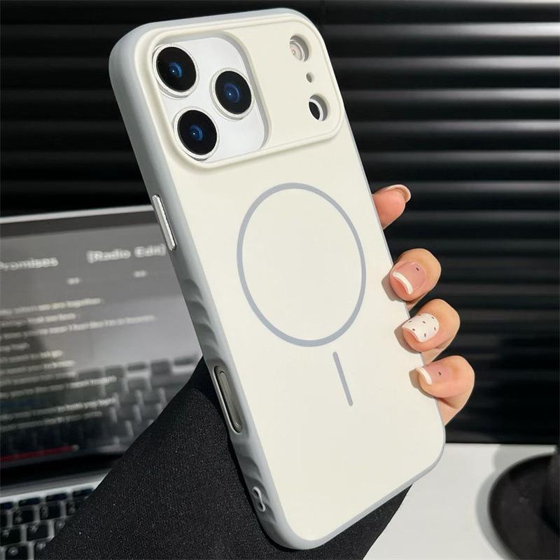 Thin Ring Magnetic Two-Tone Case for iPhone 17 Pro with Skin-Feel, Compatible with iPhone 16 and 15
