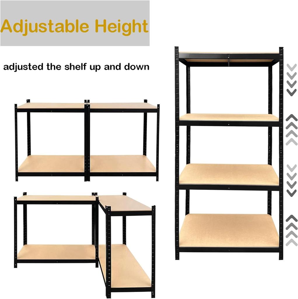 DayPlus Storage Shelves 4 Shelf Basement Shelving,  Shelving Unit Organizer, 386lbs Loading Capacity Per Tier, Steel Adjustable