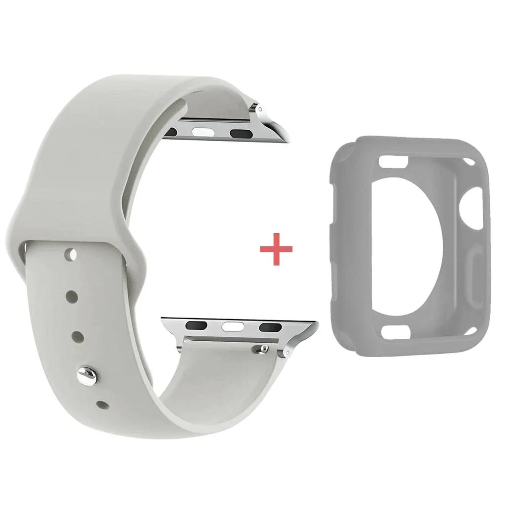 Custodia in TPU+Cinturino per Apple Watch Band 46 42 44 41 40mm 45mm 49mm Protezioni Schermo per Apple IWatch Serie 11 10 9 8 7 6 band