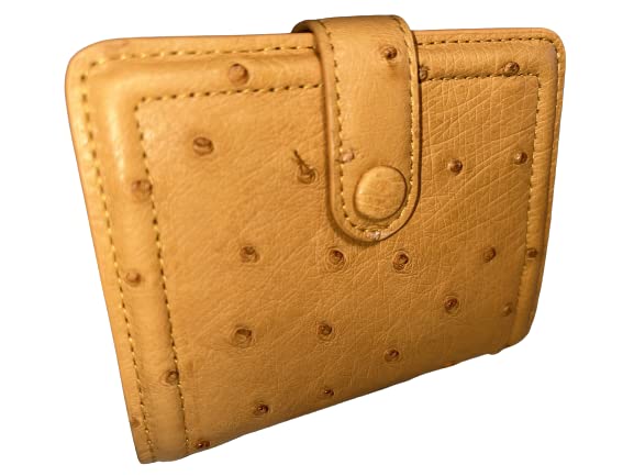 

GUODI Bifold Wallet, Genuine Ostrich Leather, Full Point, Men s/Women s, TK-30CW080 (Camel)