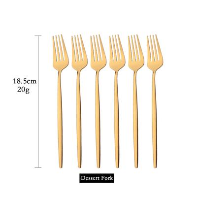 6Pcs Mirror Dessert Forks Cutlery Stainless Steel Fork Flatware Kitchen Silverware Western Dinnerware Restaurant Fork Set