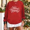 Christmas Simple Christmas Merry Christmas Printed Crew Neck Thin Velvet Sweater