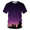 New Nature's Starry Sky Graphic T Shirts Men Fashion Novel Aurora Pattern Tees 3D Printed Casual O-neck Short Sleeve Tops