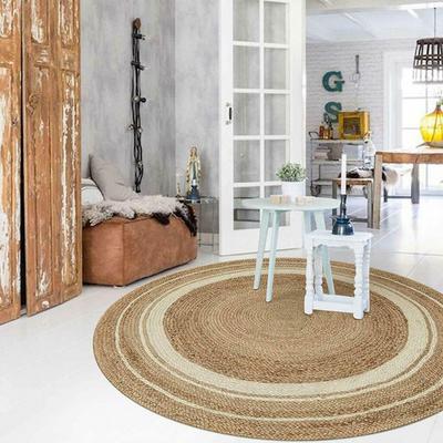 Jute Rug Round Handmade Natural for Any Space Look Rustik Decor For Space
