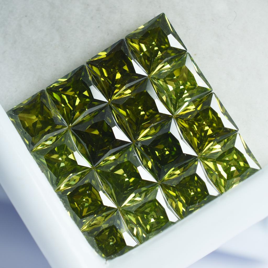 51 Pcs Lot Natural Green Sapphire Square Cut 5x5mm Certified Loose Gemstones