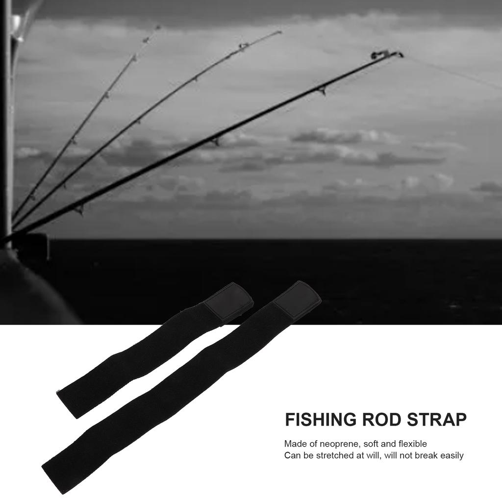 2Pcs Fishing Rod Strap Fishing Pole Tie Wrapping Band Rod Elastic Wrap Band Pole Holder