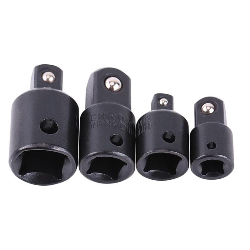 4 Piece Socket Adapter Converter Kit Precisions Portable 1/4", 3/8", 1/2" Drive Conversion Set For DIY Auto Repairs