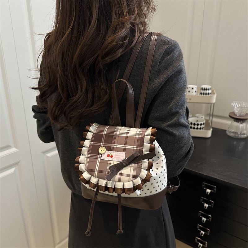 Trendy Streetwear Backpack With Inner Pocket And Stitching Details For School