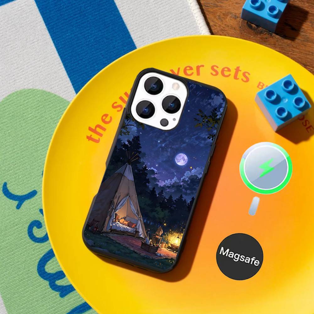 Outdoor Campings Phone Case For iPhone 17,16,15,14,13,12,11,Pro,Max,Plus,Mini,SE4,E Magnetic Magsafe Wireless Charging