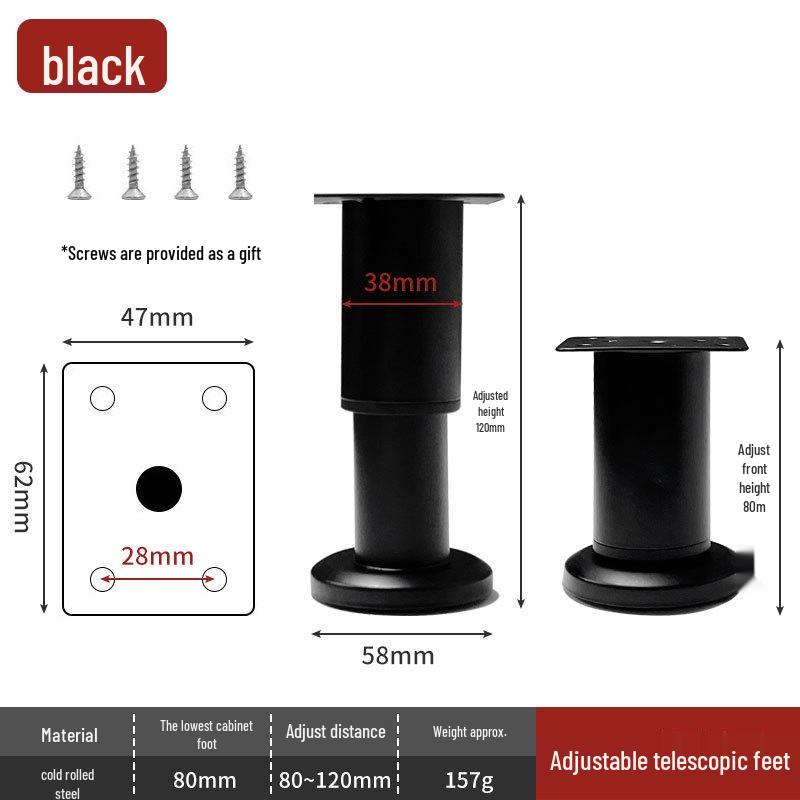 Adjustable Stainless Steel Furniture Legs for Cabinets and Tables