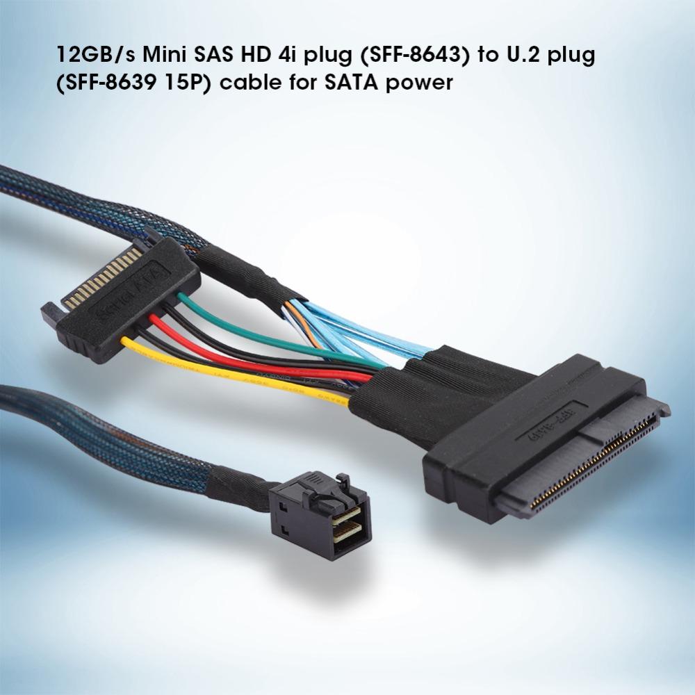 15 Pin SFF8643 To SFF8639 Cable High Speed Server Connector Cable  Server Application