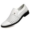 Perforated Shoes Men Leather Sandals Summer Leather Sandals Men Perforated Shoes Hollow White Business Formal Casual Shoes
