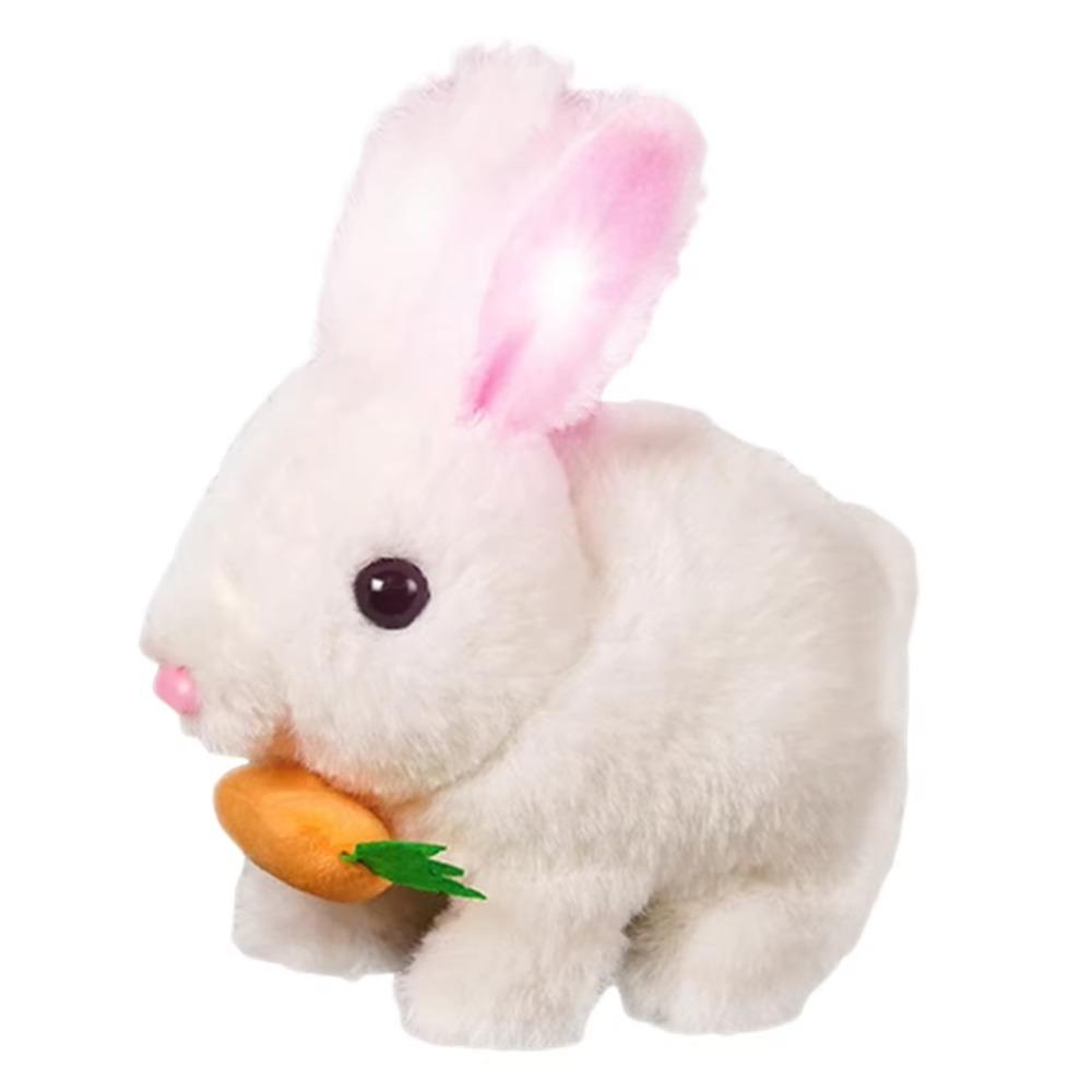 

Movements Electric Plush Rabbit Toy Wag Tail Walking Interactive Bunny Kids Toy белый