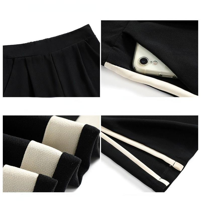 Sommer Damen Gerade Hosen Offene Weite Bein Hosen Sommer Chiffon Neun-Punkt Lose Eisseide Casual Gerade Hosen