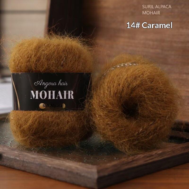 2 Stück mehrfarbiges Alpaka-Mohair Gradient gefärbtes Mohair Handgestricktes mittelschweres Muster Babywolle Schal/Decke