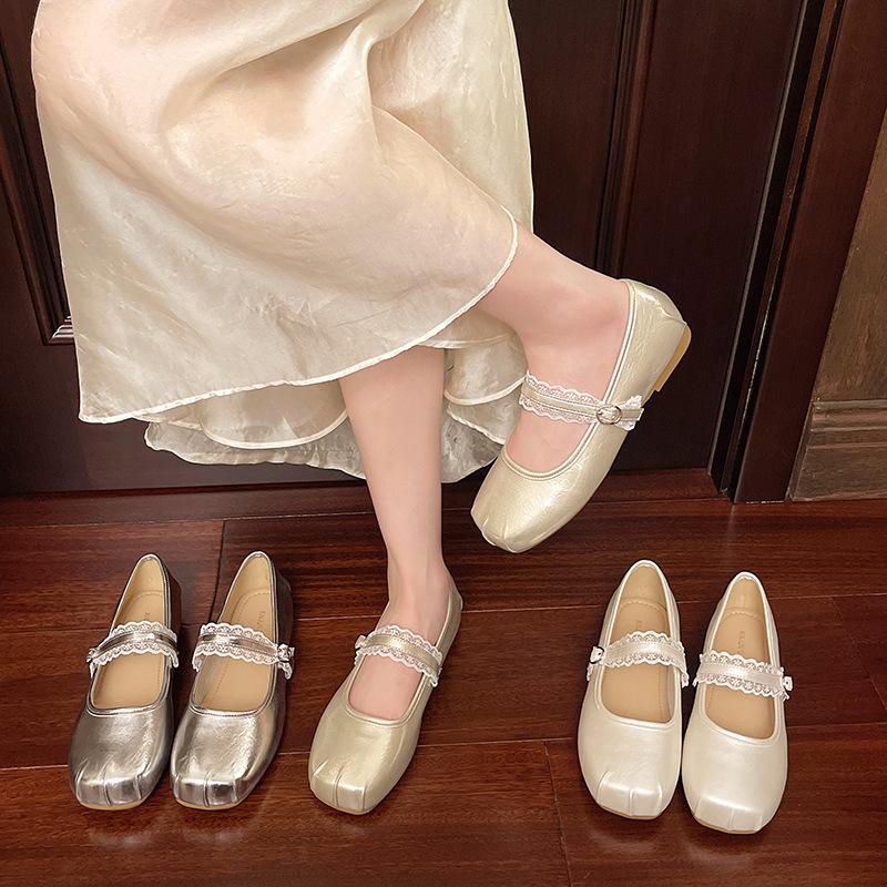 Fashion Hot Selling All-Match Shoes Woman Flats Shallow Mouth Modis Square Toe New Comfortable 2025 Moccasin Mary Janes Fashion Shoe