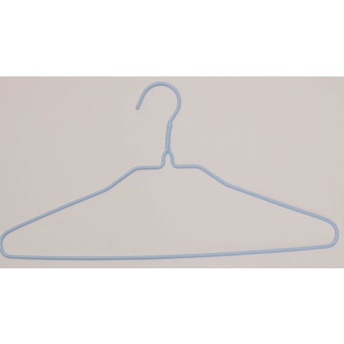 Sawafuji Cheerful Laundry DX Laundry Hanger, Light Blue, 405mm Wide, Set of 5, Cleaning, Collar Keeping, Fully Coated, Ingenious Wire Hanger, LDX-05