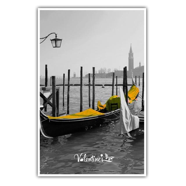 Aesthetic Fashion Port Scenery Canvas Painting Wall Art Lake Boat Poster Office Living Room Corridor Home Decoration Mural No Frame