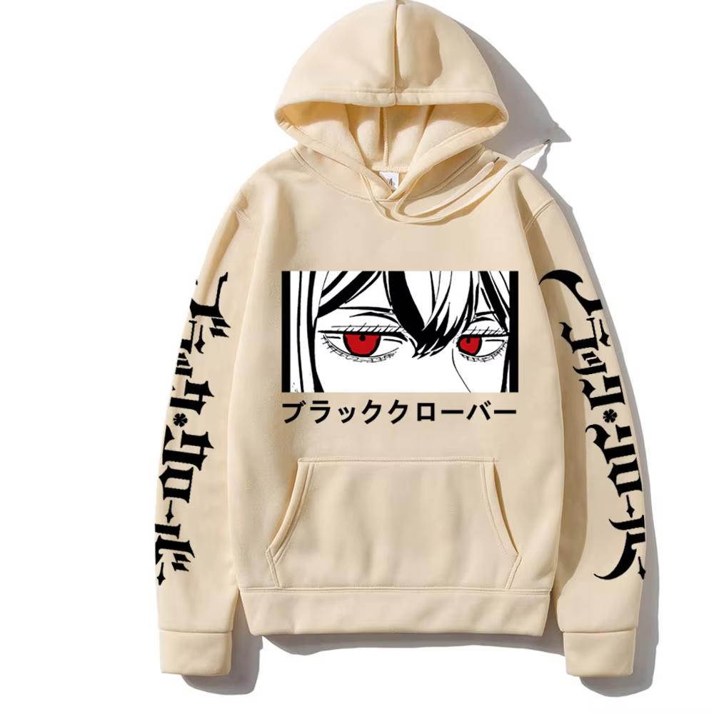 Gorące Japońskie Anime Black Clover Bluzy Unisex Manga Yuno Grinbellor Oczy Nadruk Długi Rękaw Zimowe Utrzymujące Ciepło Harajuku Bluza