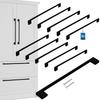 KOTARBAU® Kitchen Furniture Handle Classic Modern Oblong Long Matte Black 358 MM Spacing 320 MM Set of 10