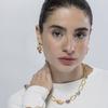 Luxenter Earrings In Orange Resin Finished In 18K Yellow Gold - Niro