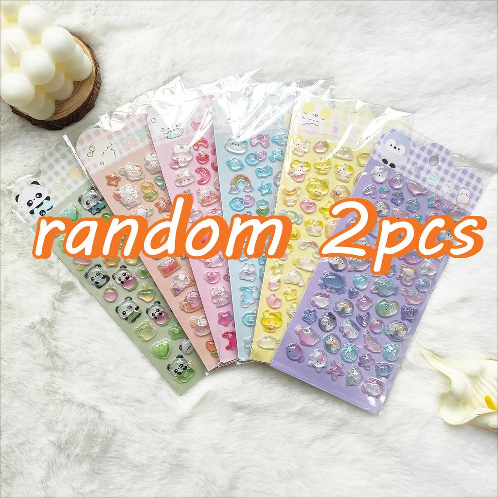 High Quality 2026 3D embossed crystal cute stickers children's reward toys phone cases and fun and cute decorations