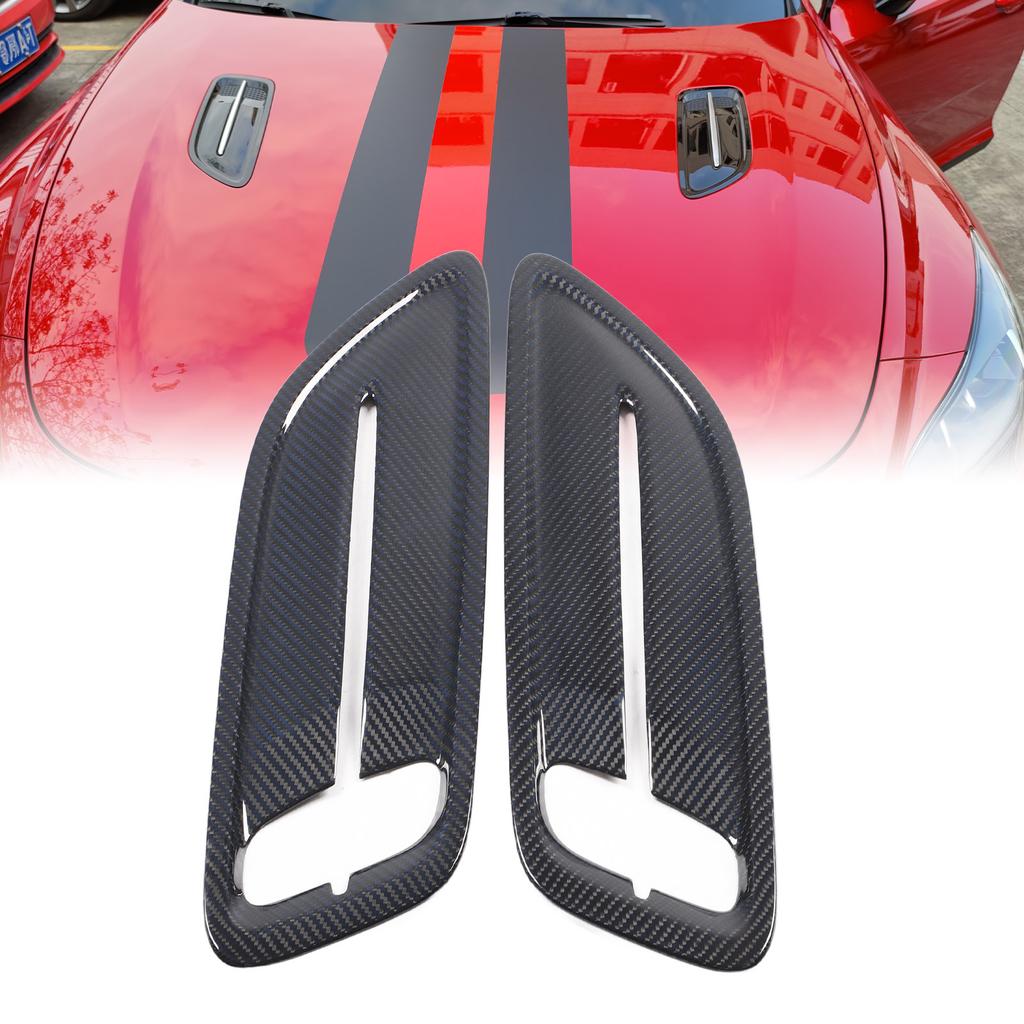 2 Pcs Engine Hood   Vent Cover Carbon   Front Upper Bonnet Hood   Outlet Cover Replacement for     2018 to 2023