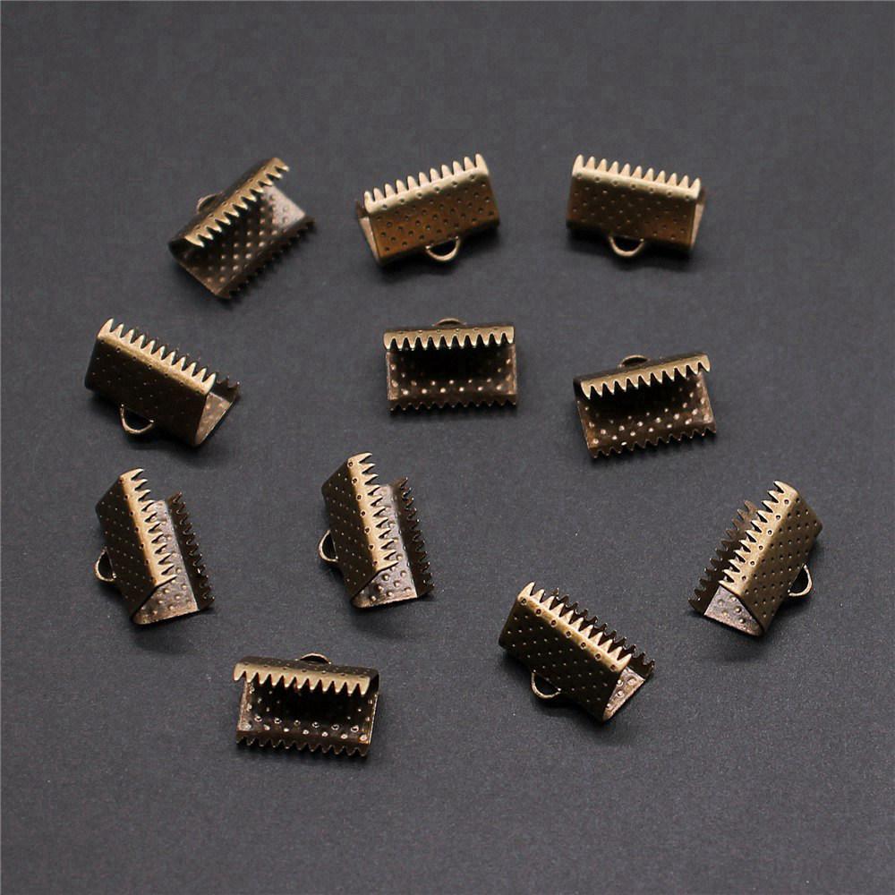 Bandenden Crimp-Clips Antikstil Zubehör für die Schmuckherstellung 8 Größen 4 Farben