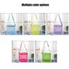 Zylindrische Netztasche mit Muscheldesign und verstellbarem Schultergurt, große Kapazität, Muschelsammelbeutel für den Strand, Blau
