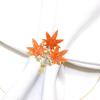 4 Pcs Maple Leaves Napkin Ring, Fall Metal Napkin Ring Holder Maple Leaves Serviette Buckle Holder Autumn Leaf Napkin Buckle for Harvest Season