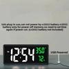 Large Digital Wall Clock Temperature and Humidity Display Night Mode Table Clock 3 Display Modes 12/24H Electronic LED Clock