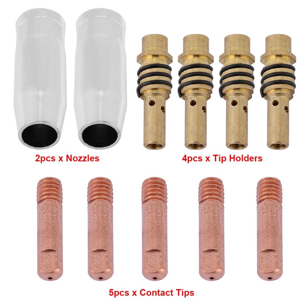 11PCS Nozzles and Tips MIG Welding Consumables  for 15AK Torch Tool Welding Machine Accessories