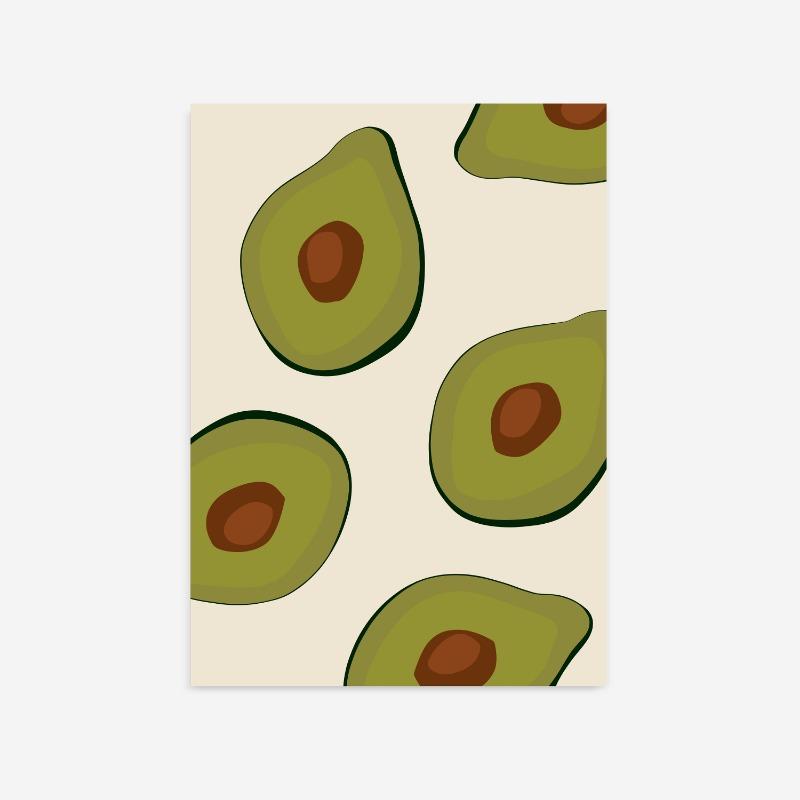 Modern Abstract Fruit Wall Art Poster Orange Lemon Avocado Papaya Print Kitchen Living Room Home Decor Canvas Painting