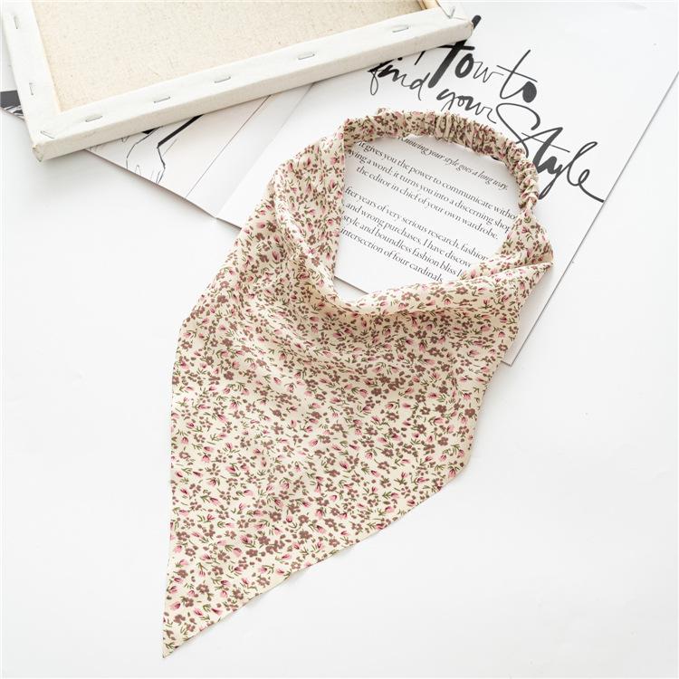 Cross-border Spring Womens Versatile Closed-head Triangular Scarf Stretchy Handmade Headband European American-style