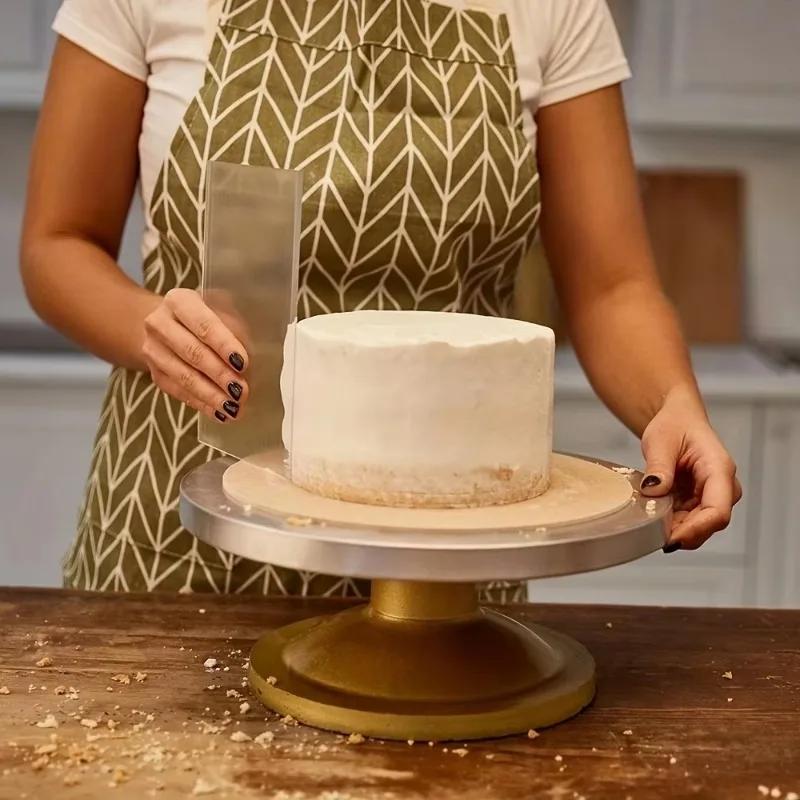 1PC Cake Plastering Transparent Acrylic Board Cake Cream Transparent Scraper Bread Baking Tools Kitchen Accessories