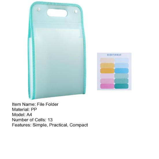 Yousheng A4 Expanding File Folder with 13 Pockets Handheld Accordion Organizer Clear Cover Portable Document Holder for Students Office