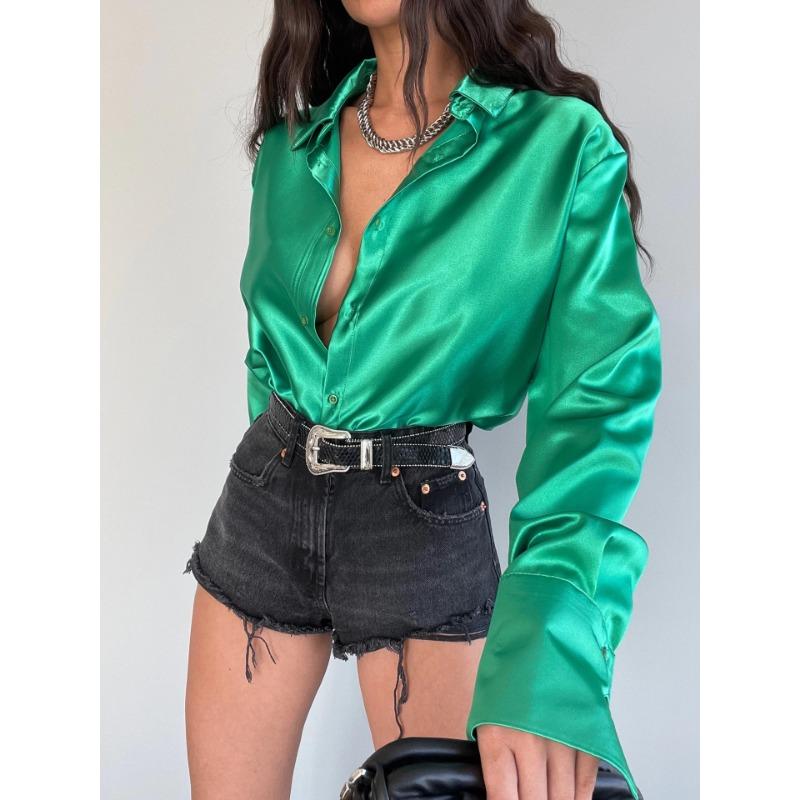 Spring Women's Lapel Long Sleeve Loose Temperament Button Shirt