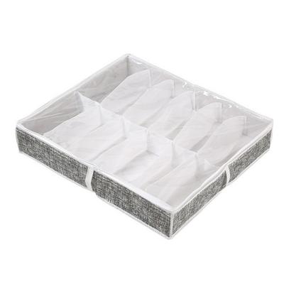 Non-woven Fabric Under Bed Shoe Storage Box Large Capacity Dust-proof Shoe Storage Bin 12 Grids Folding Shoes Organizer Bedroom