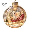 Decorative Hanging Balls Glowing Christmas Story Ornament, Light?Up Mini Holiday Scene Ball with Warm Living Room Ornaments LED Light, Clear Plastic