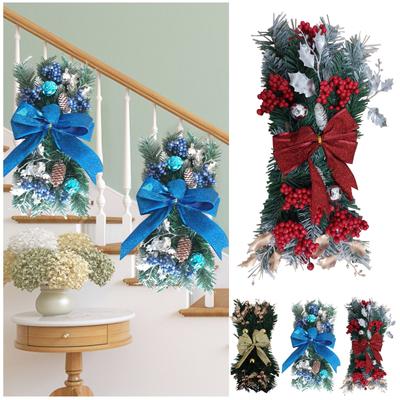 Cordless Prelit Stairs Decoration Lights Up Χριστουγεννιάτικη διακόσμηση στεφάνι LED