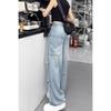 Plus Size Women's Wide Leg Jeans - Autumn Pear-Shaped Fit, Loose Cargo Long Pants