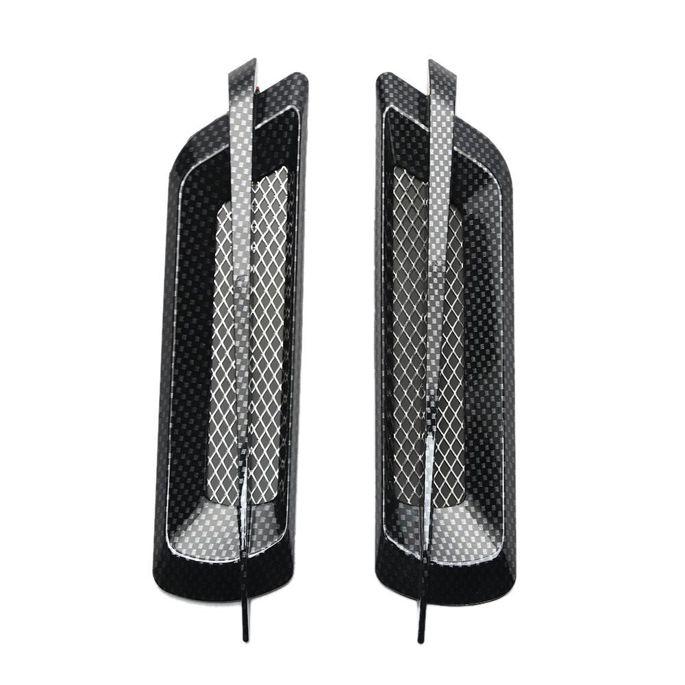 

2Pcs Shark Gill Car Sticker Plastic Auto Carbon Fiber Side Air Flow Intake Grille Vent Fender Cover DIY Car Styling Accessories