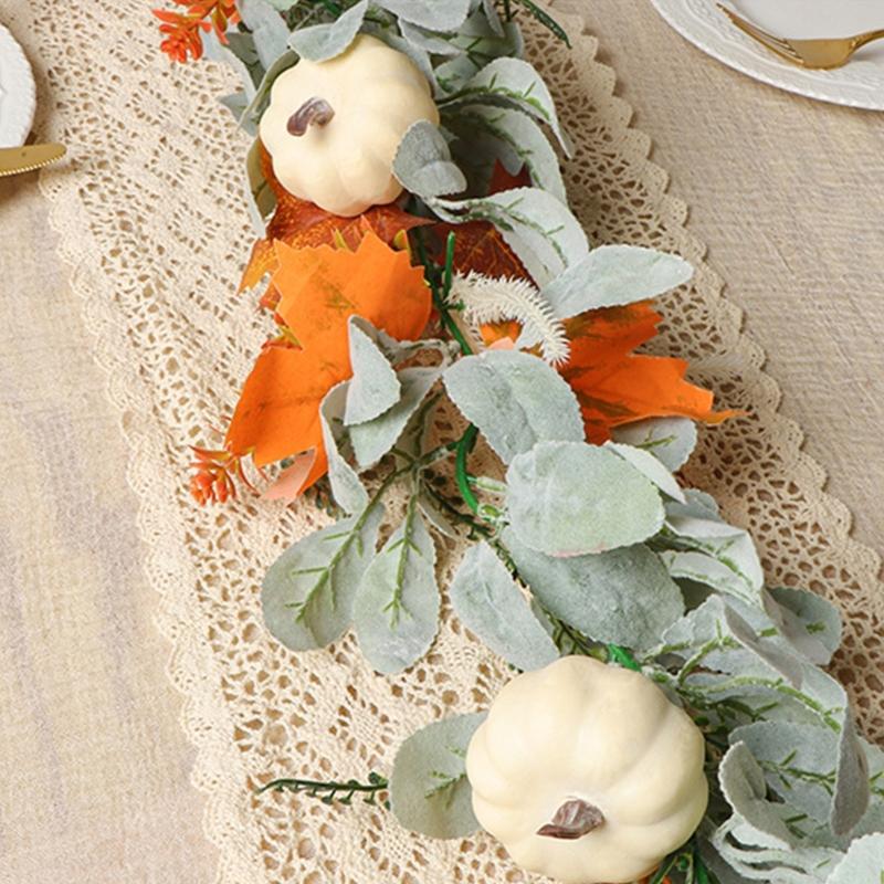 Durable Faux Maples Vine Wreath With Realistic Silk Leaves For Whole Year Wall Door Window Decoration