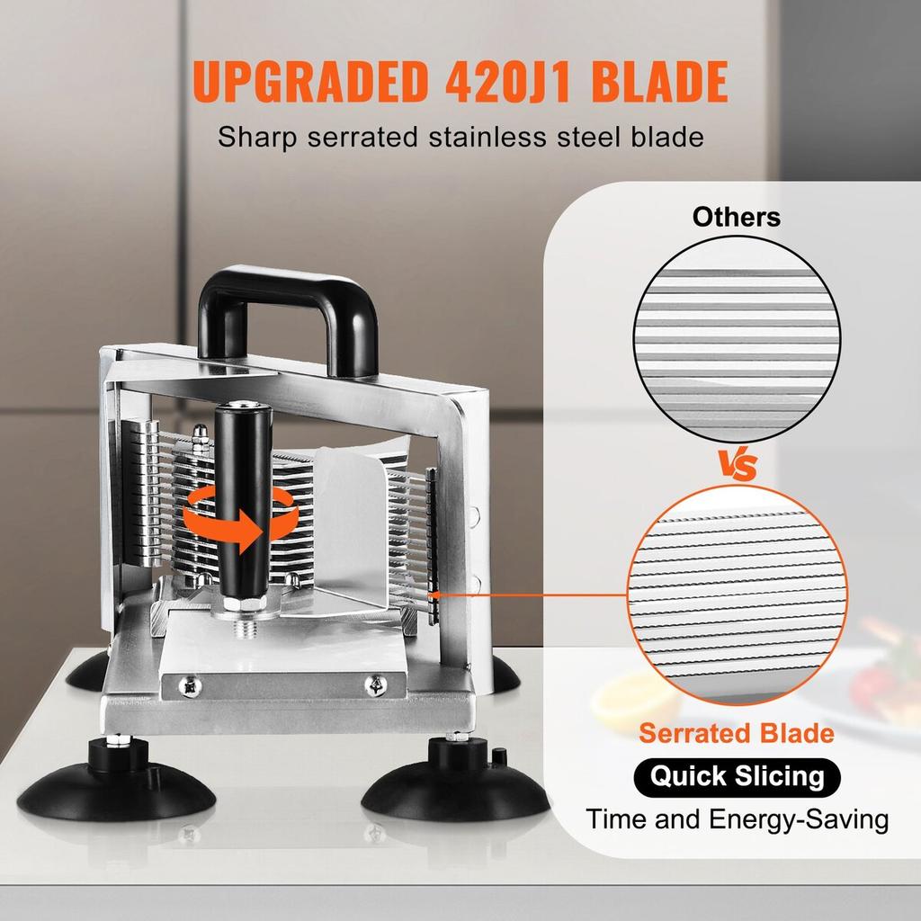 Commercial Tomato Slicer, 1/4"+3/8"+3/16" Tomato Cutter Slicer, Stainless Steel Heavy Duty Tomato Slicer Machine, Manual Tomato Slicer with Non-slip